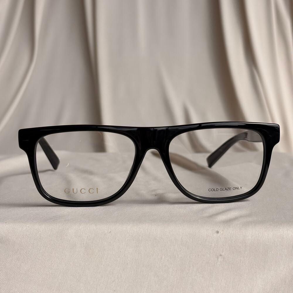 Gucci Black Square Eyeglasses - GG1117O - Red & Green Web, NIB